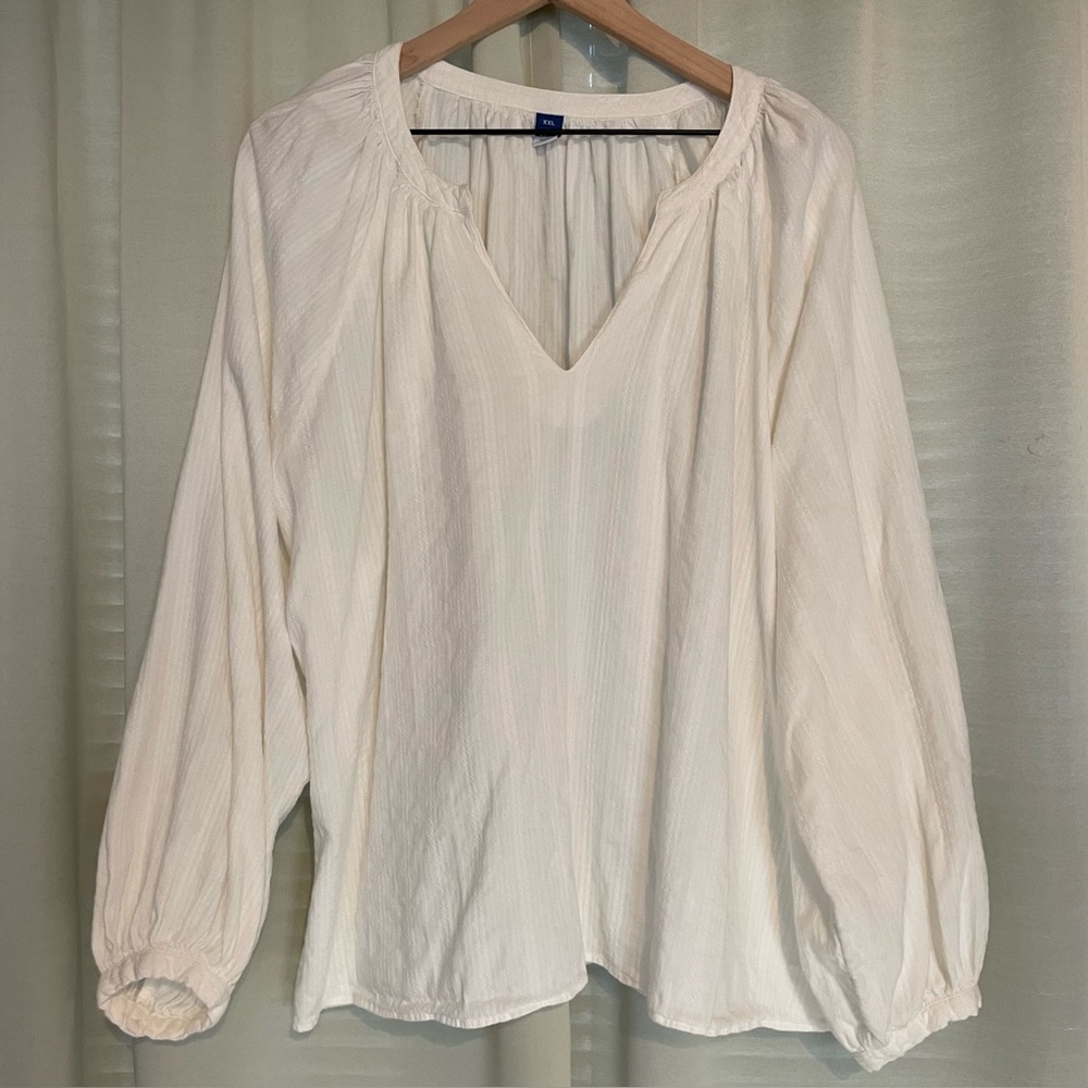 Old Navy Split V 100% Cotton Pop Over Blouse